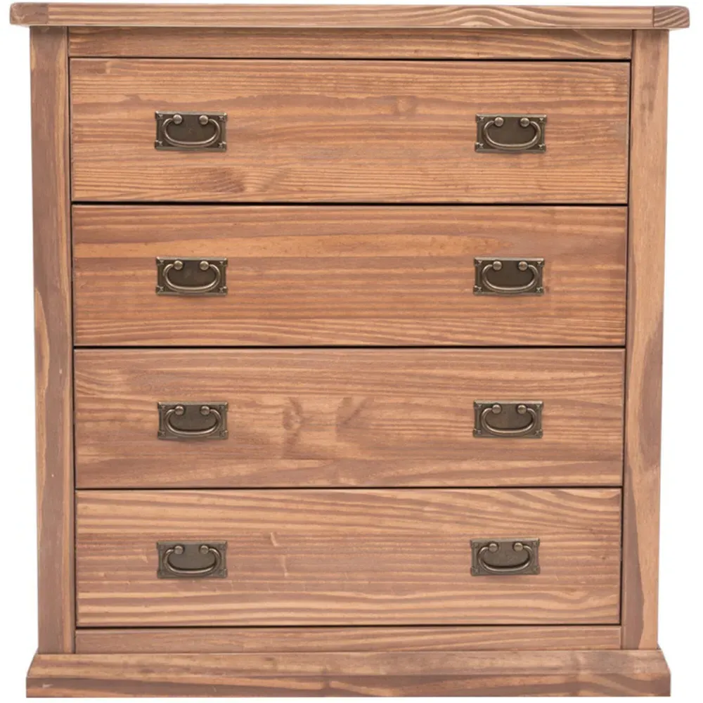 Tirolo 4 Drawer Chest of Drawers with Drop Handles - Brown, Pine