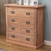 Tirolo 4 Drawer Chest of Drawers with Drop Handles - Brown, Pine