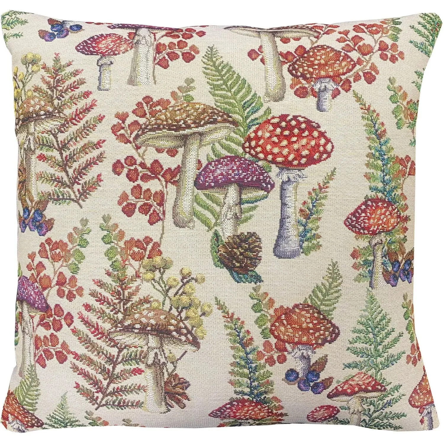 Toadstool Tapestry Cushion - Cream image