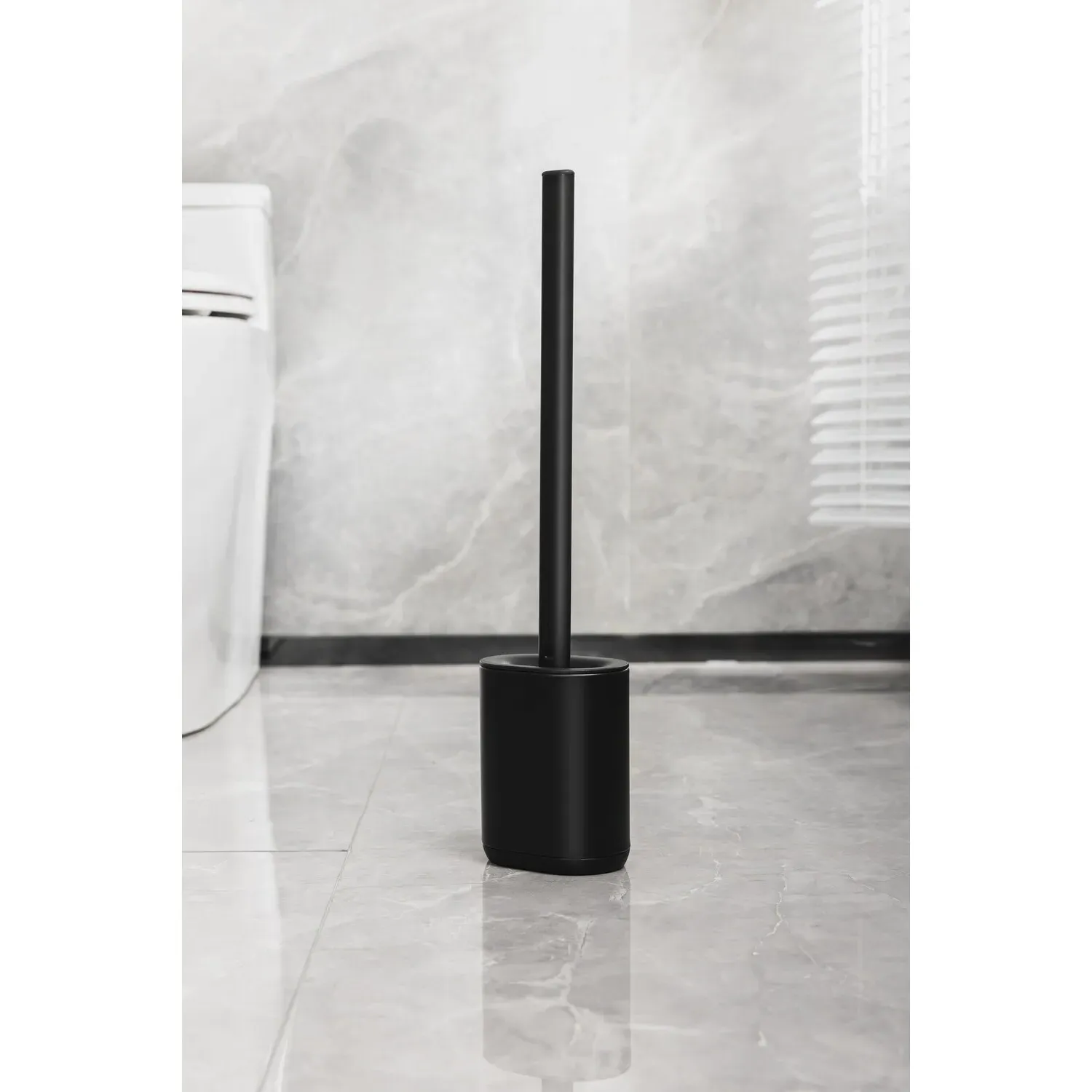 Toilet Brush Holder - Black, Plastic
