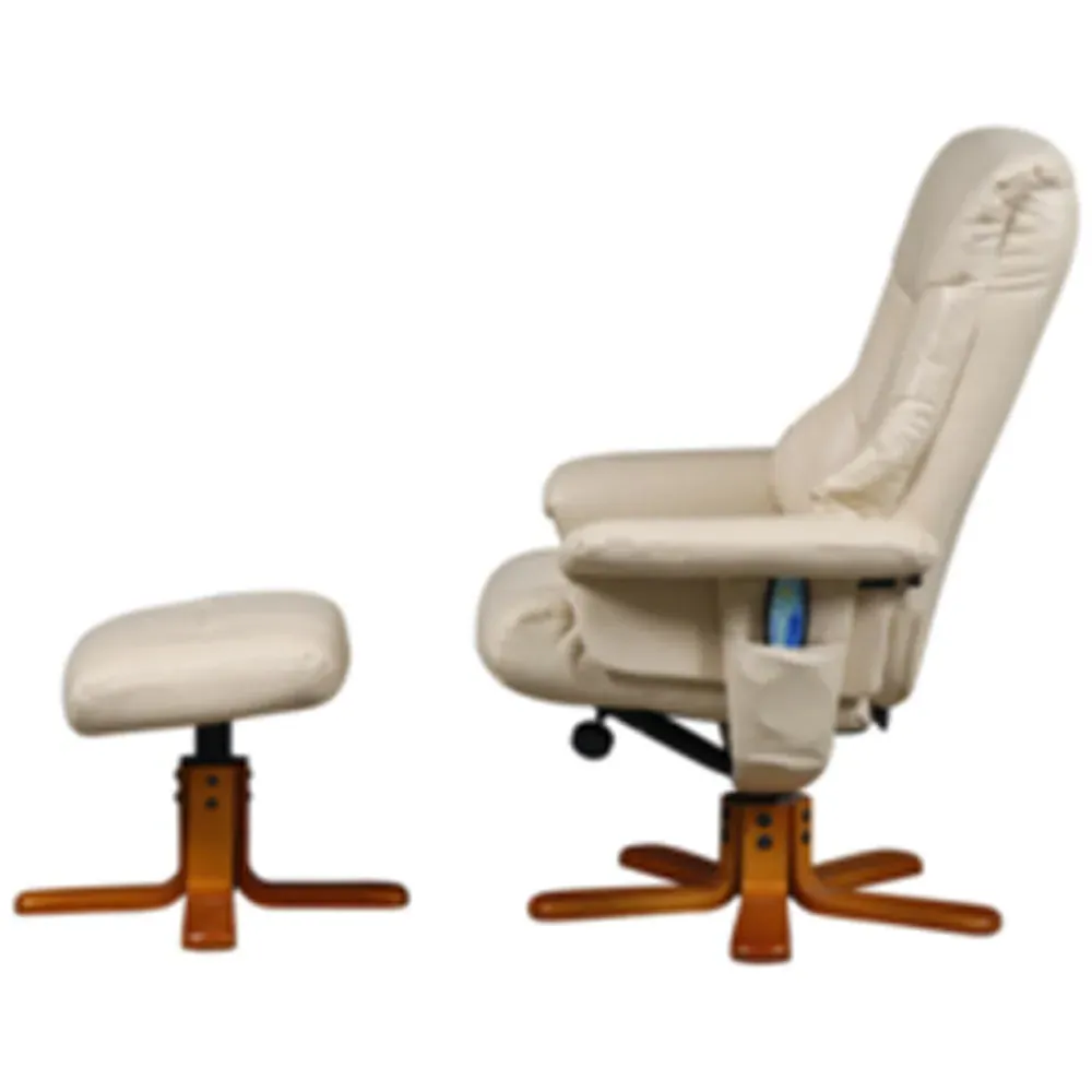 Tokyo Massage Chair with Footstool - Latte