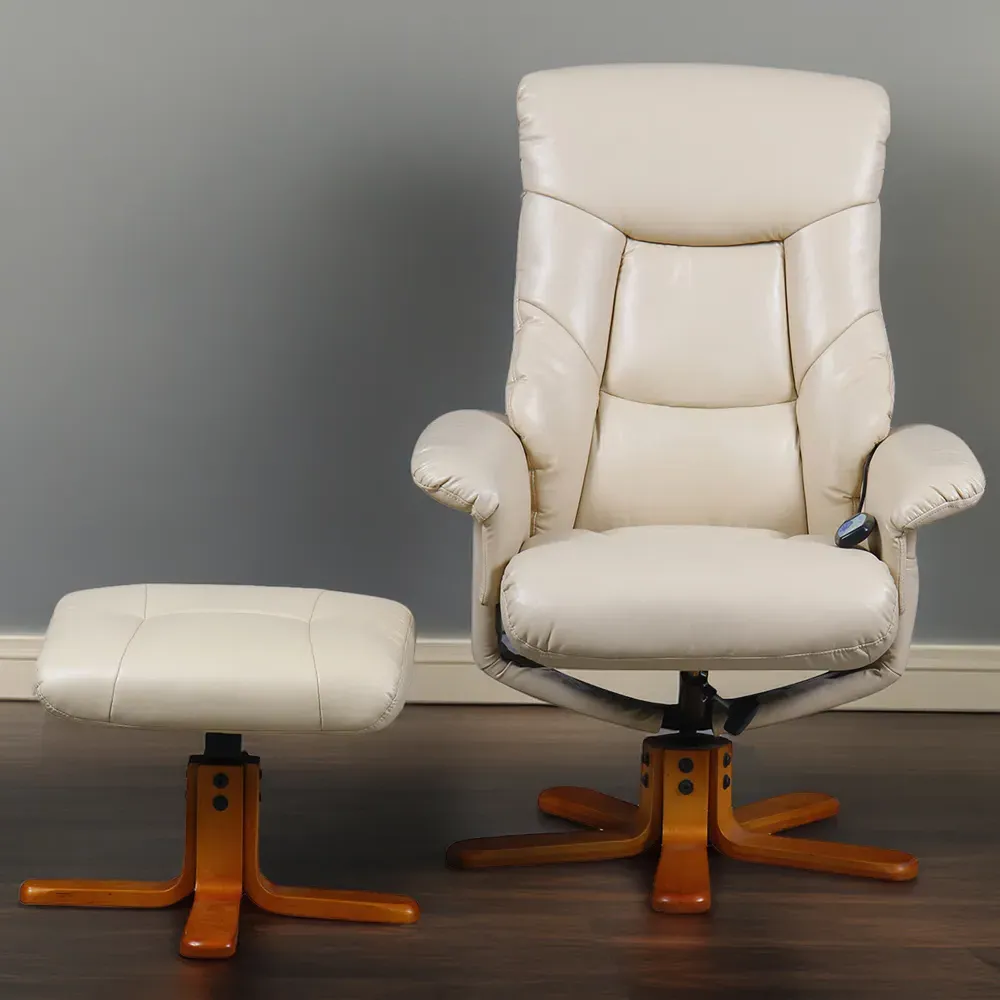 Tokyo Massage Chair with Footstool - Latte