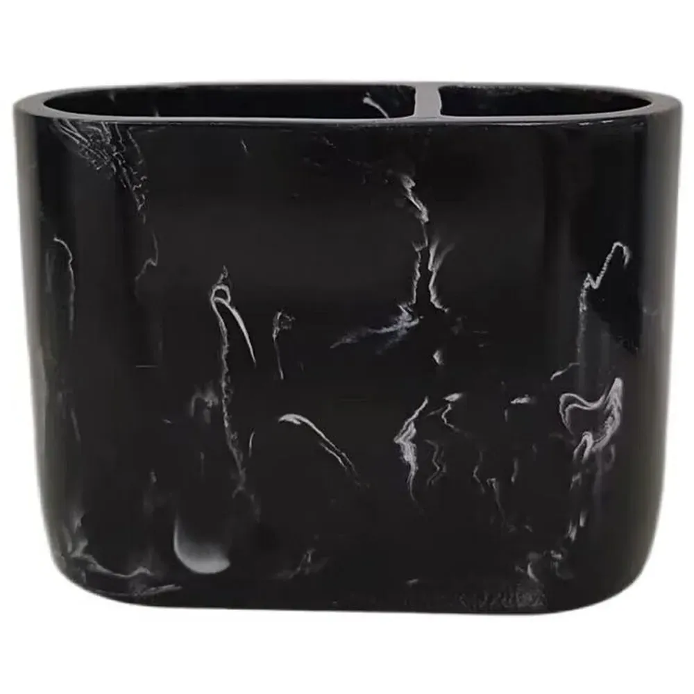 Toothbrush Holder - Black, Marble