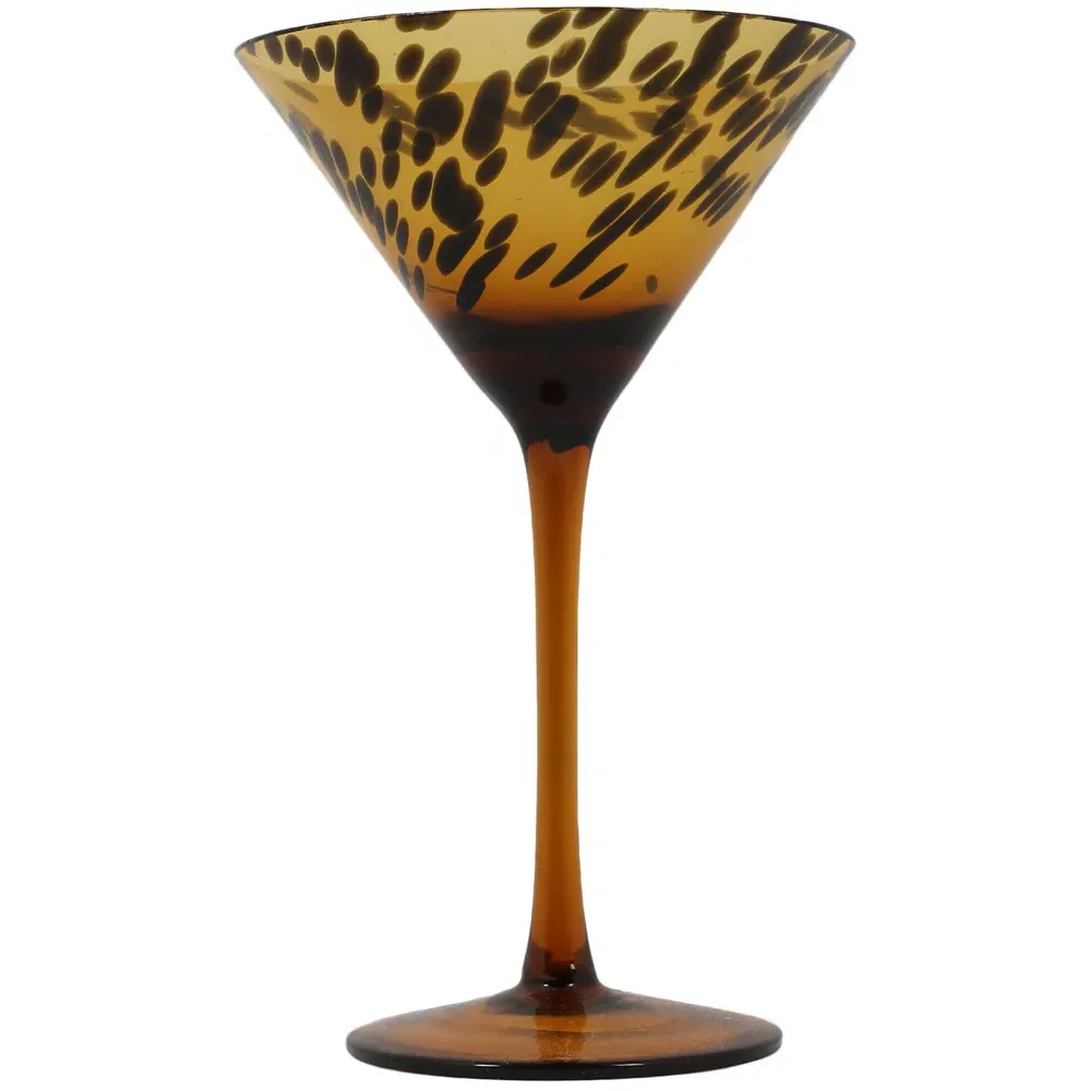 Tortoiseshell Martini Glass - Brown