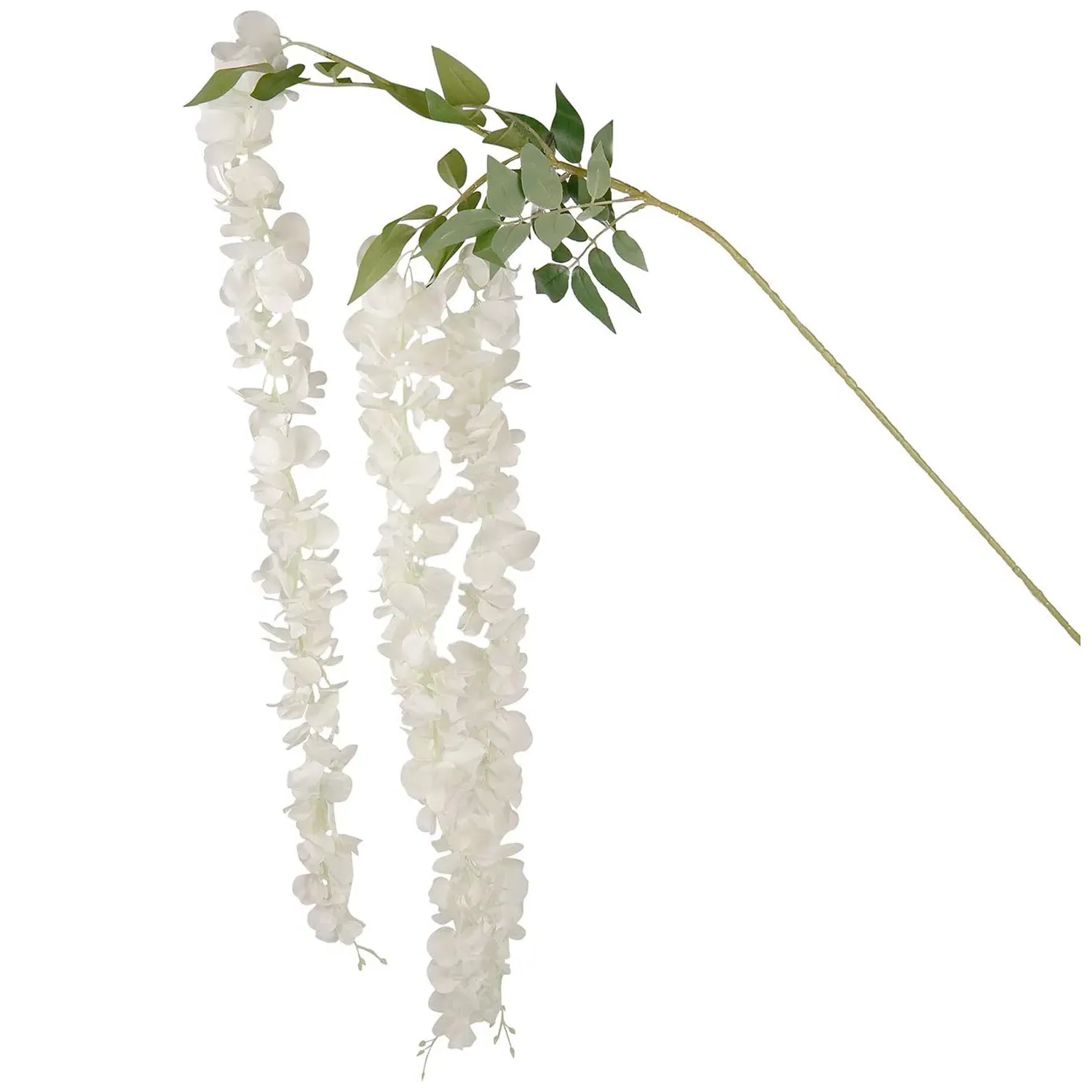 Trailing Wisteria Single Stem Artificial Flower - White