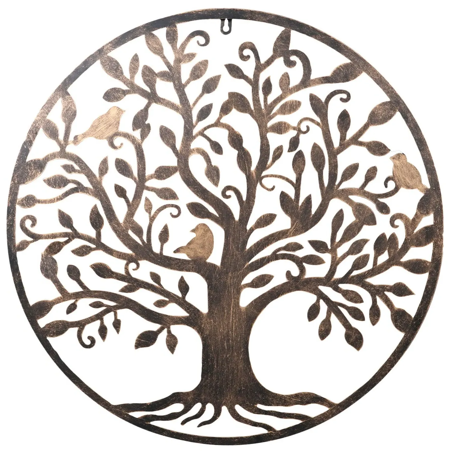 Tree of Life Round Wall Art - Brown, Metal image