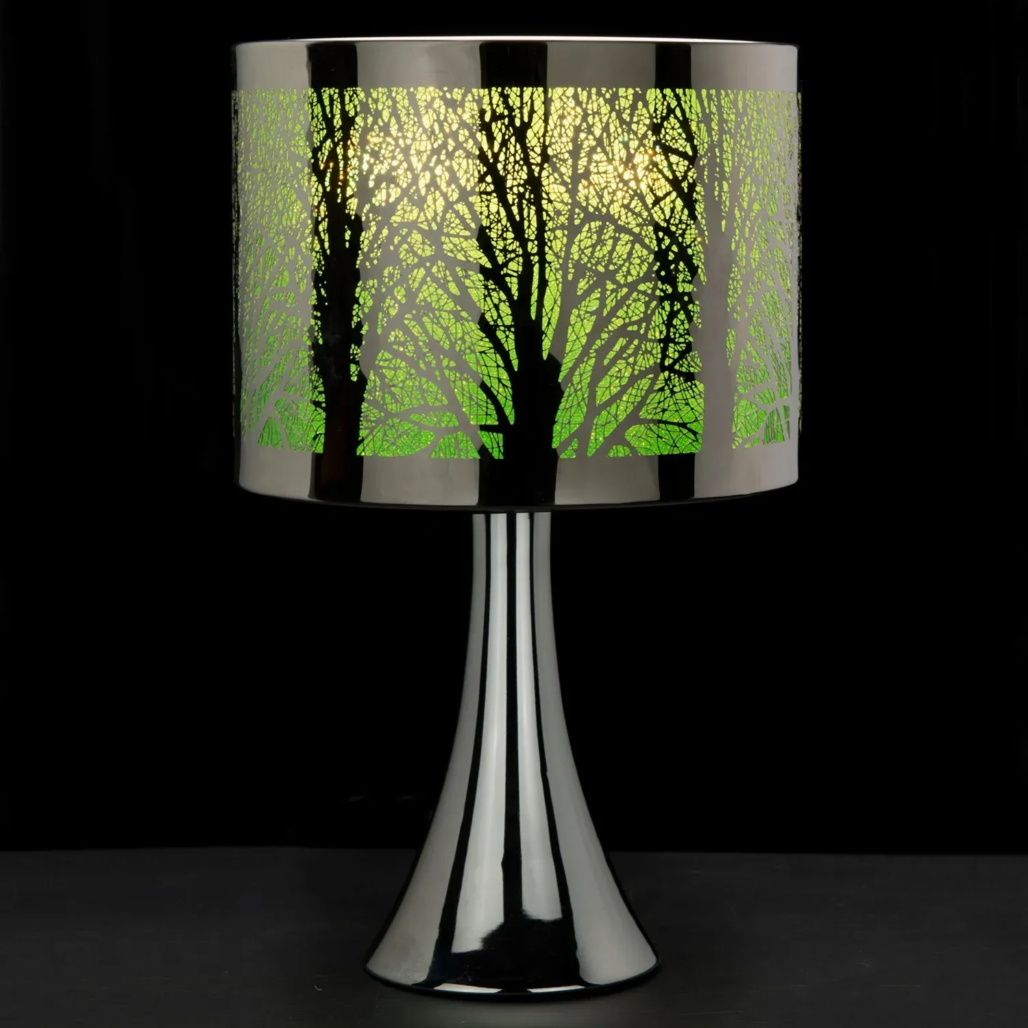 Tree Scene Touch Table Lamp - Silver