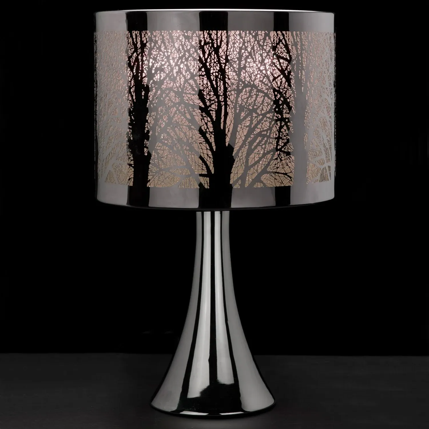 Tree Scene Touch Table Lamp - Silver
