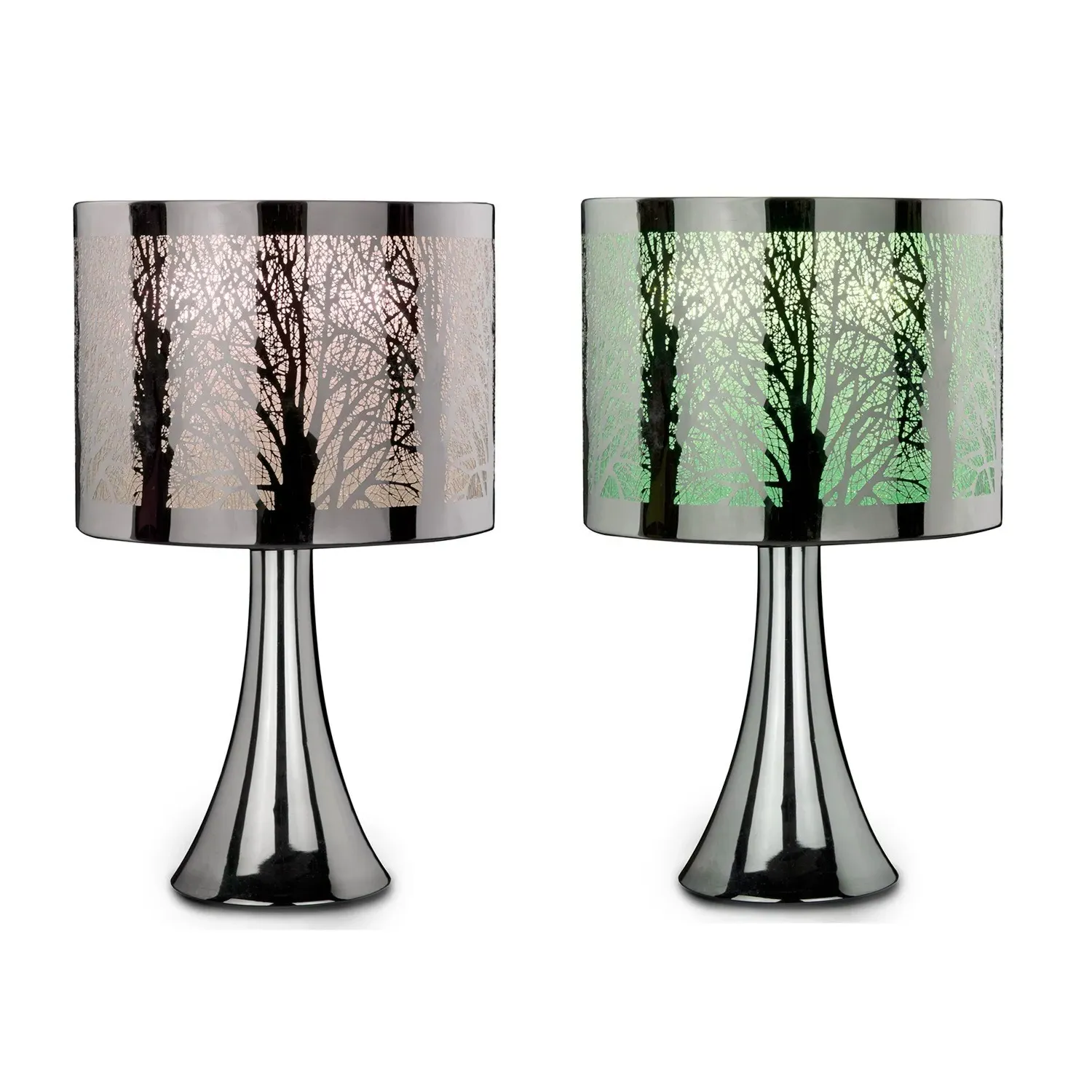 Tree Scene Touch Table Lamp - Silver