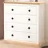Trevi 4 Drawer Chest of Drawers with Brass Knobs - White, Pine