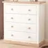 Trevi 4 Drawer Chest of Drawers with Wood Knobs - White, Pine