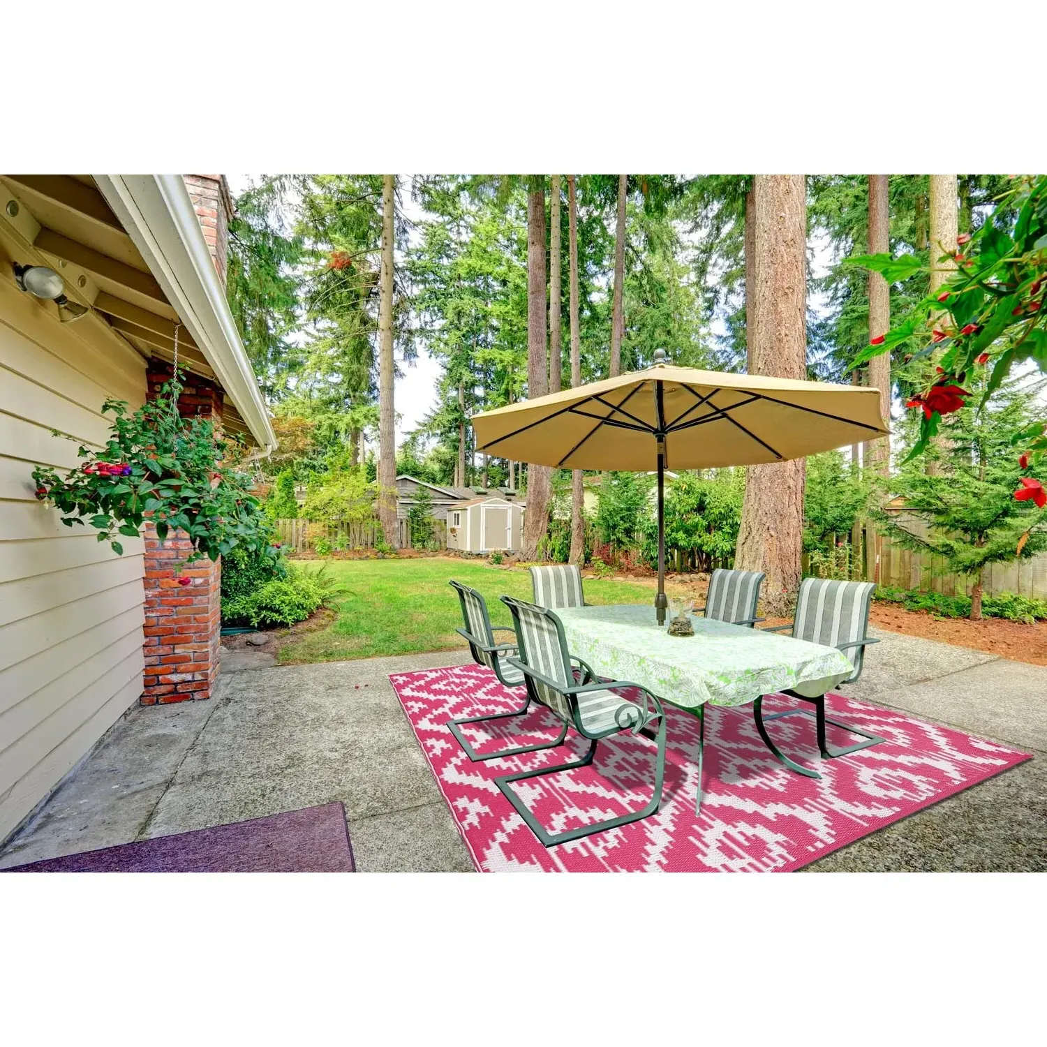 Tribal Geo Outdoor Rug - Pink