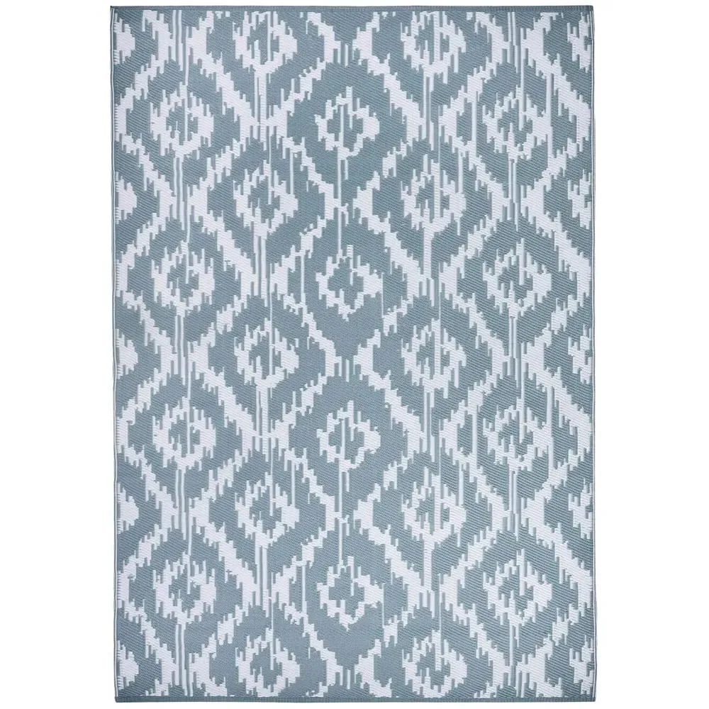 Tribal Geo Outdoor Rug - Steel