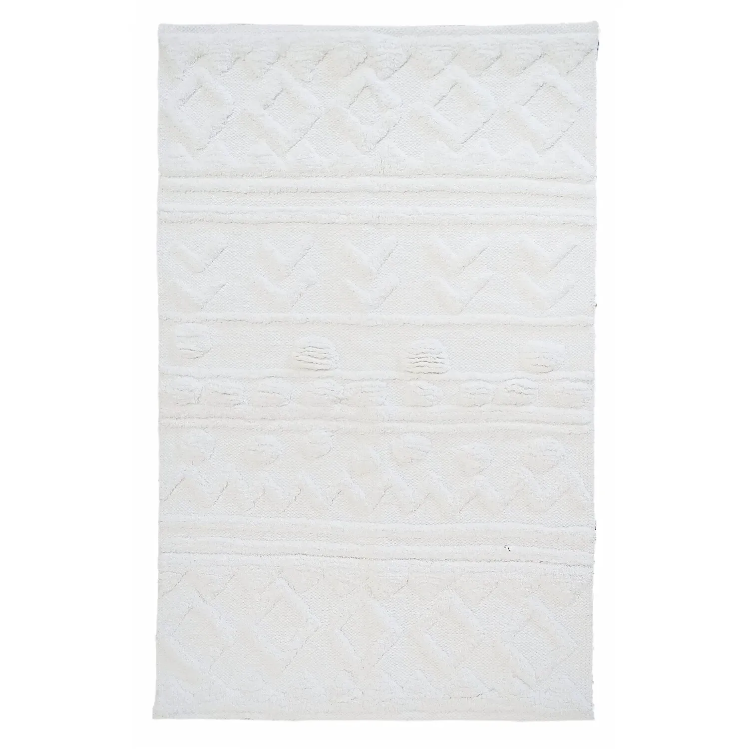 Tribal Woven Rug - White image