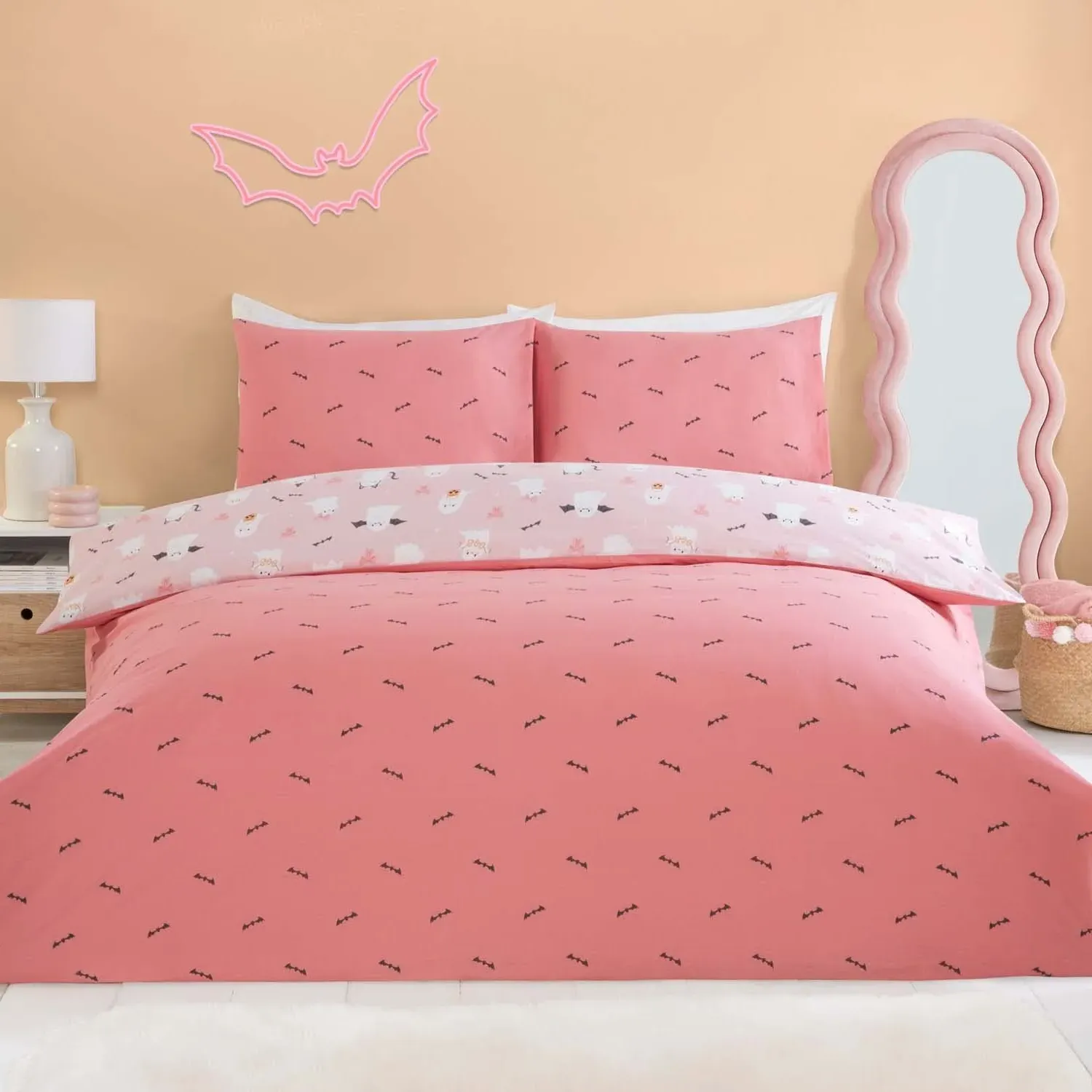 Trick or Treat Double Duvet Set - Blush