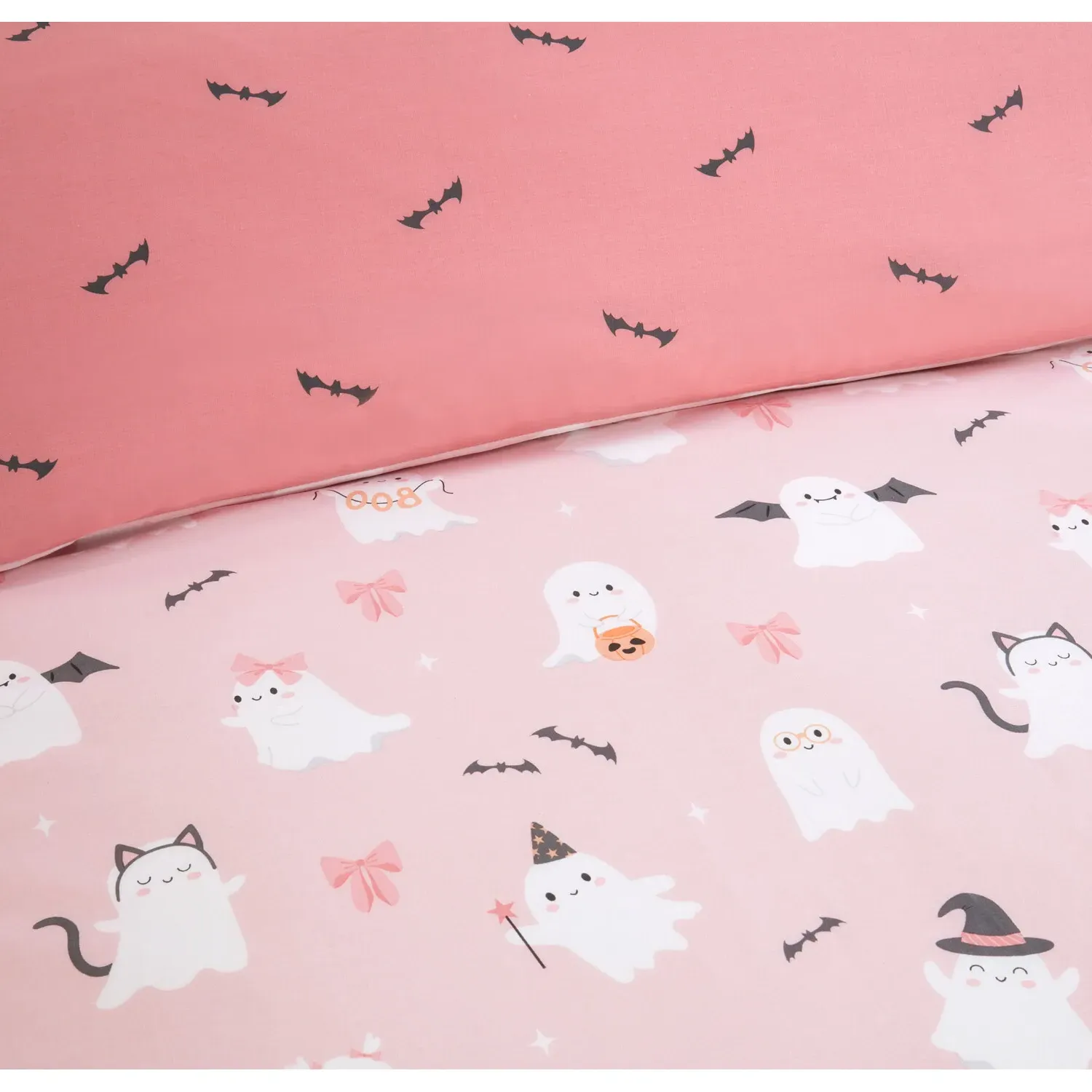 Trick or Treat Single Duvet Set - Blush