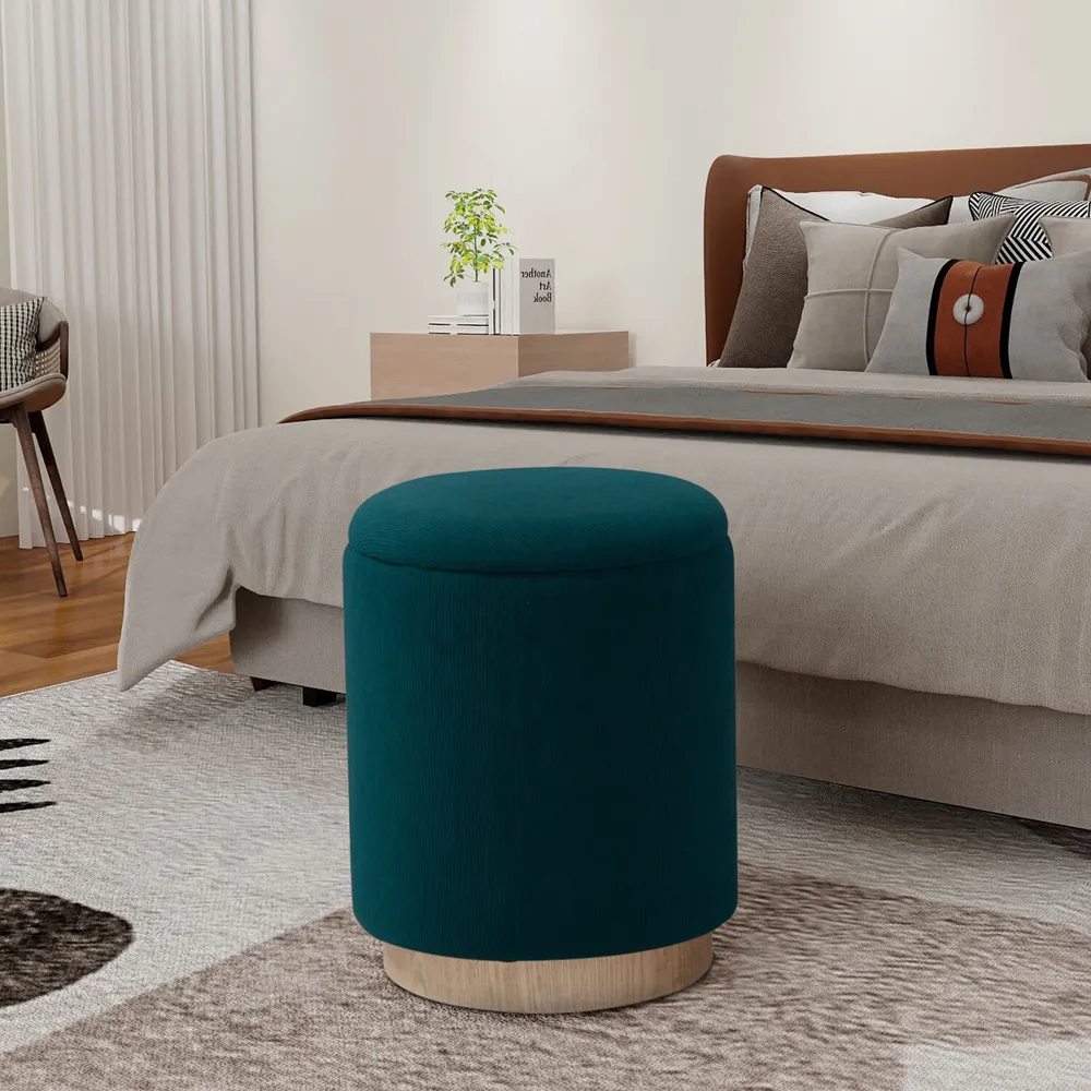 Trinity Storage Footstool - Teal, Cord