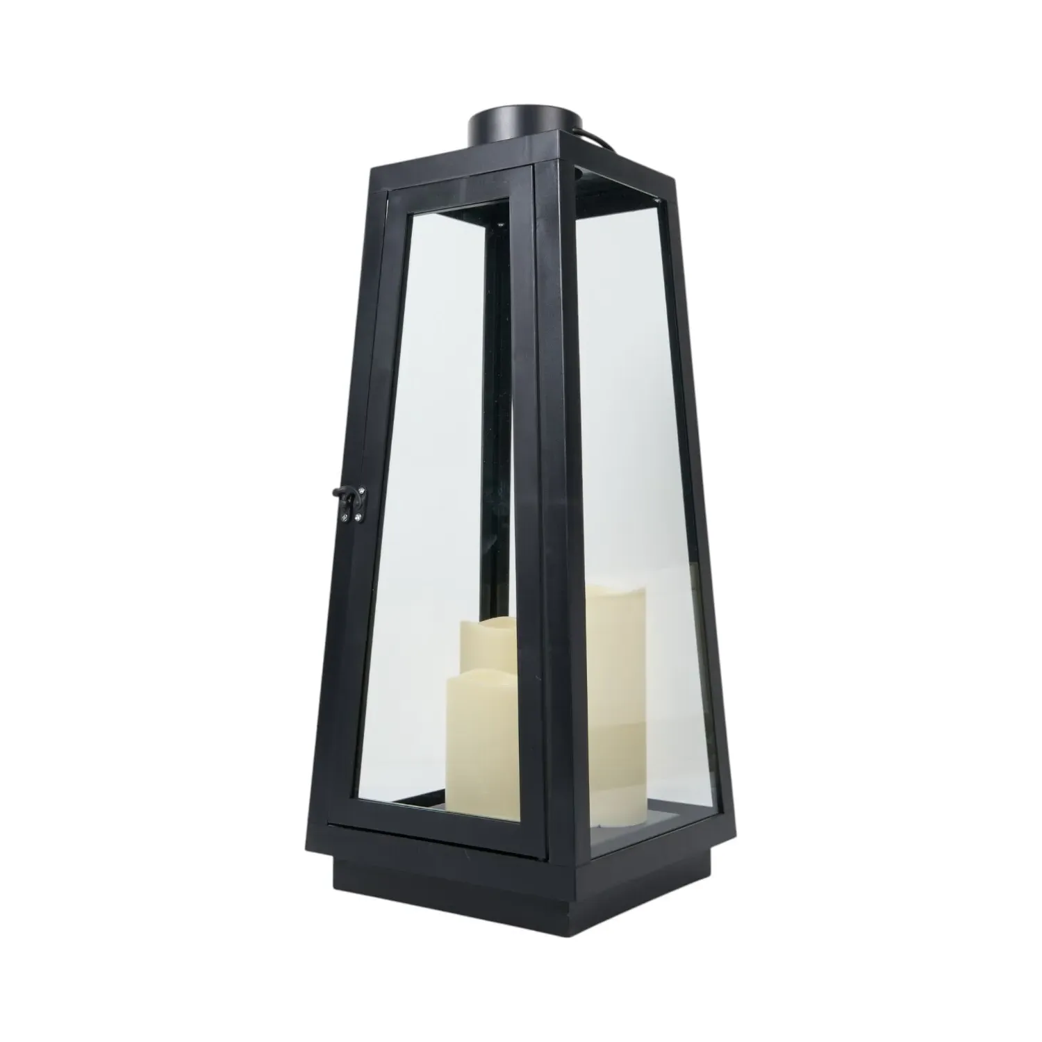 Triple LED Candle Lantern - Black