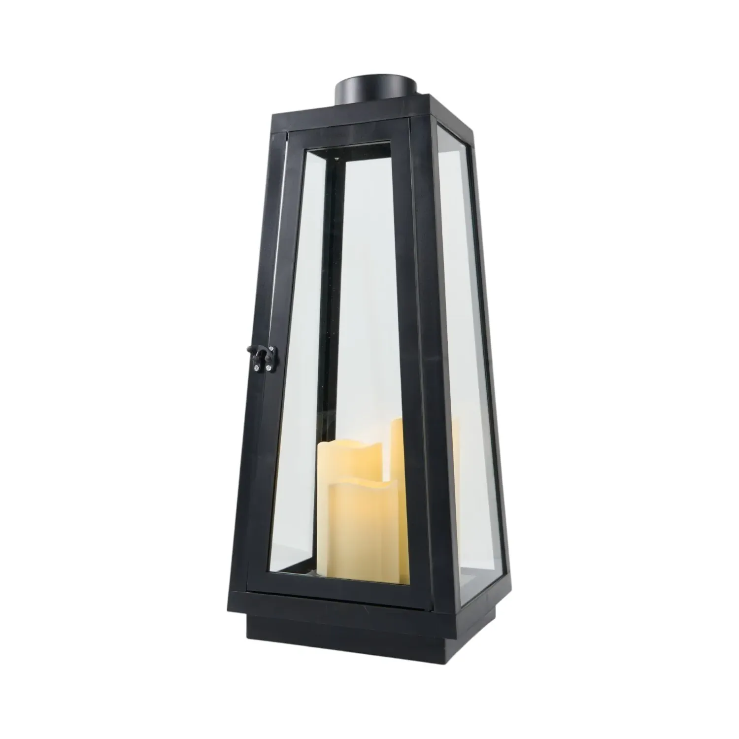 Triple LED Candle Lantern - Black