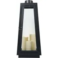 Triple LED Candle Lantern - Black