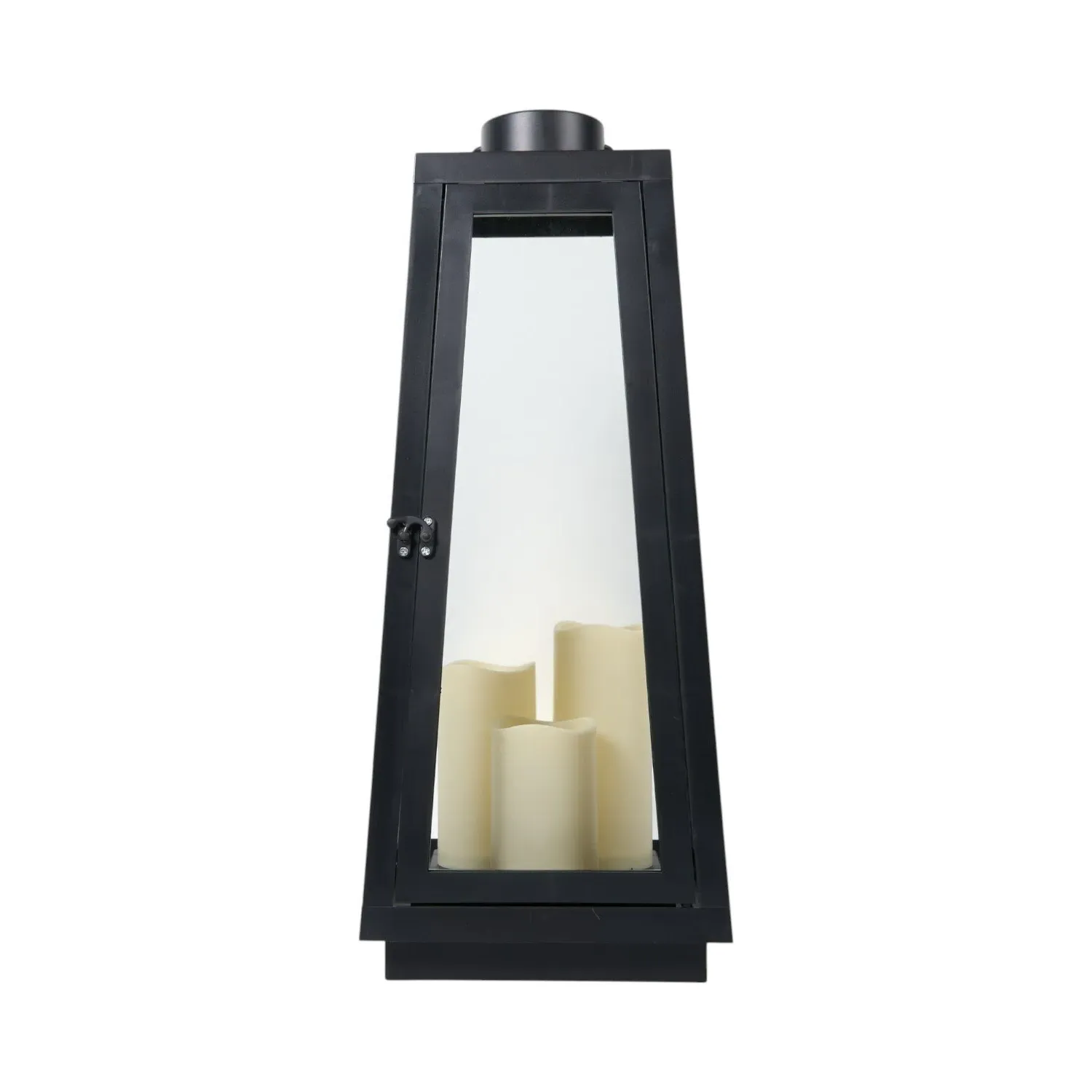 Triple LED Candle Lantern - Black