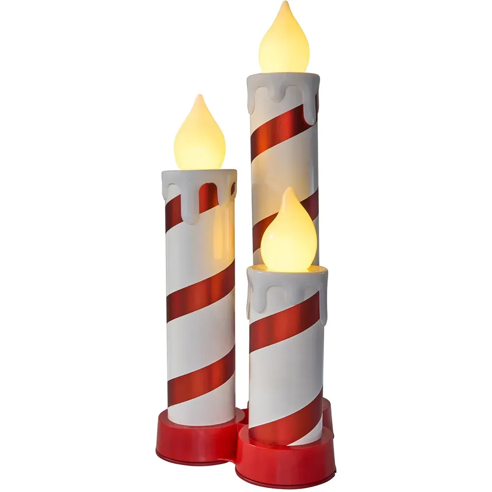 Triple LED Candle Stick - White, Red