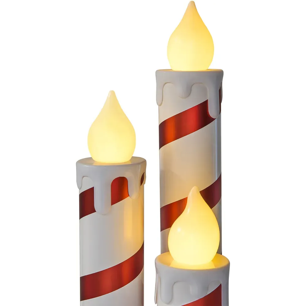 Triple LED Candle Stick - White, Red