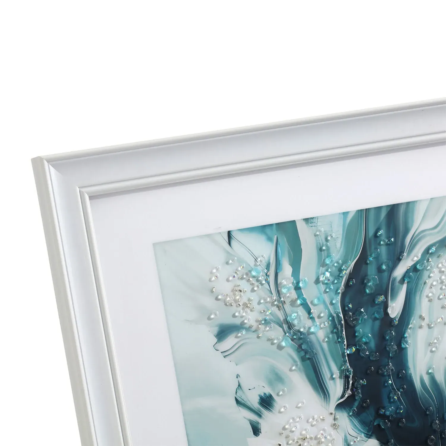 Triptych Abstract Jewelled Art - Teal