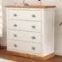 Tropea 4 Drawer Chest of Drawers with Chrome Cup Handles - White