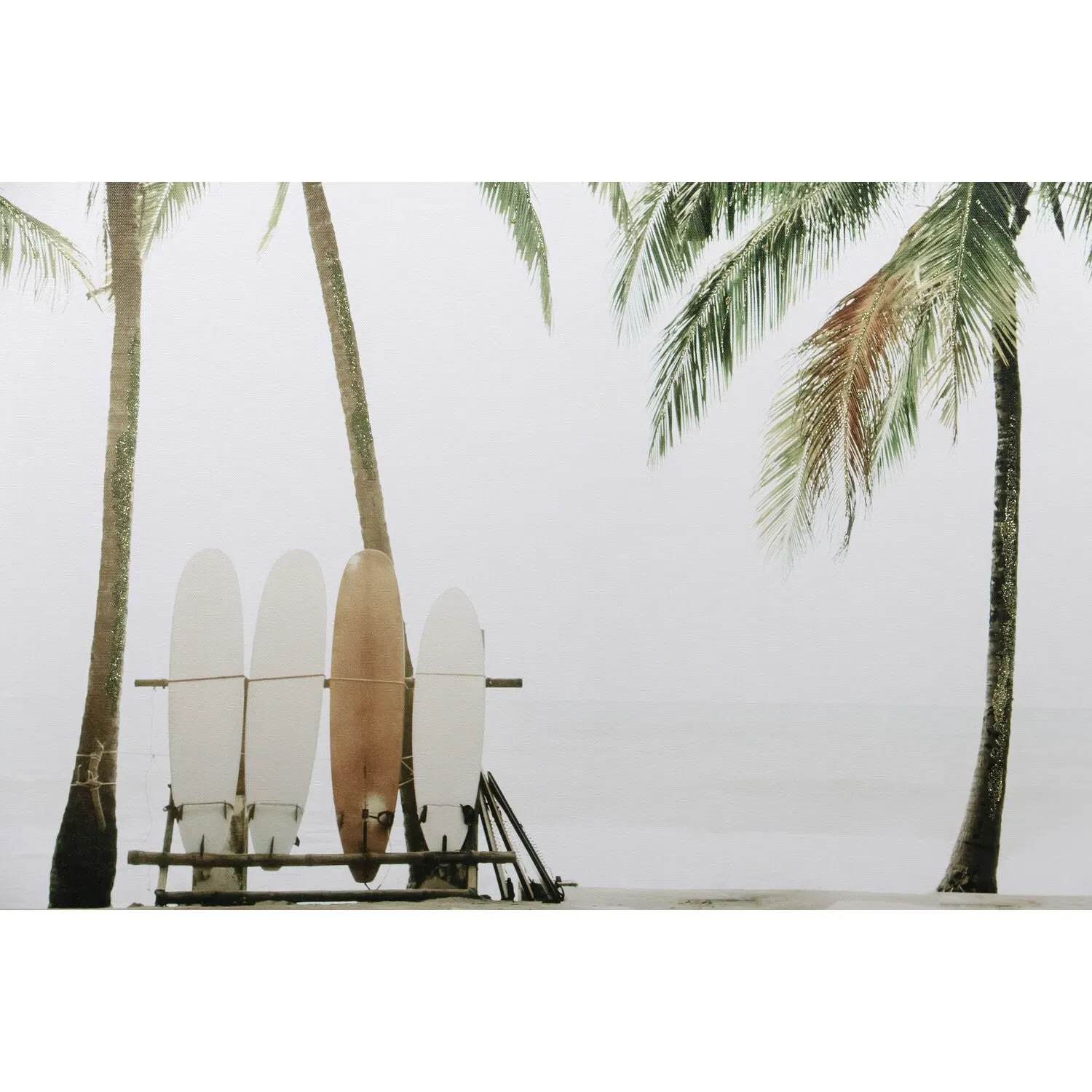 Tropical Beach Landscape Framed Canvas