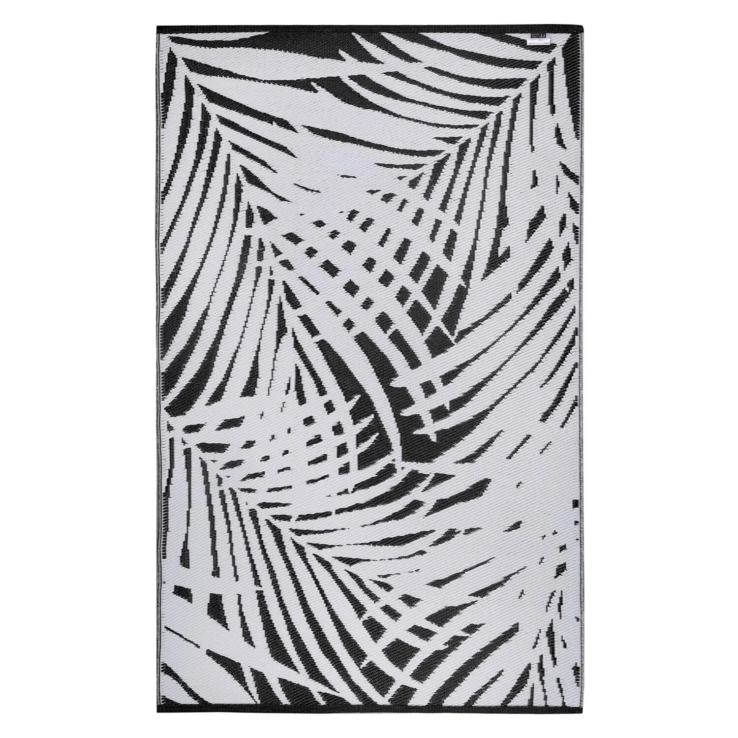 Tropical Leaf Outdoor Rug - Black