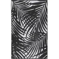 Tropical Leaf Outdoor Rug - Black