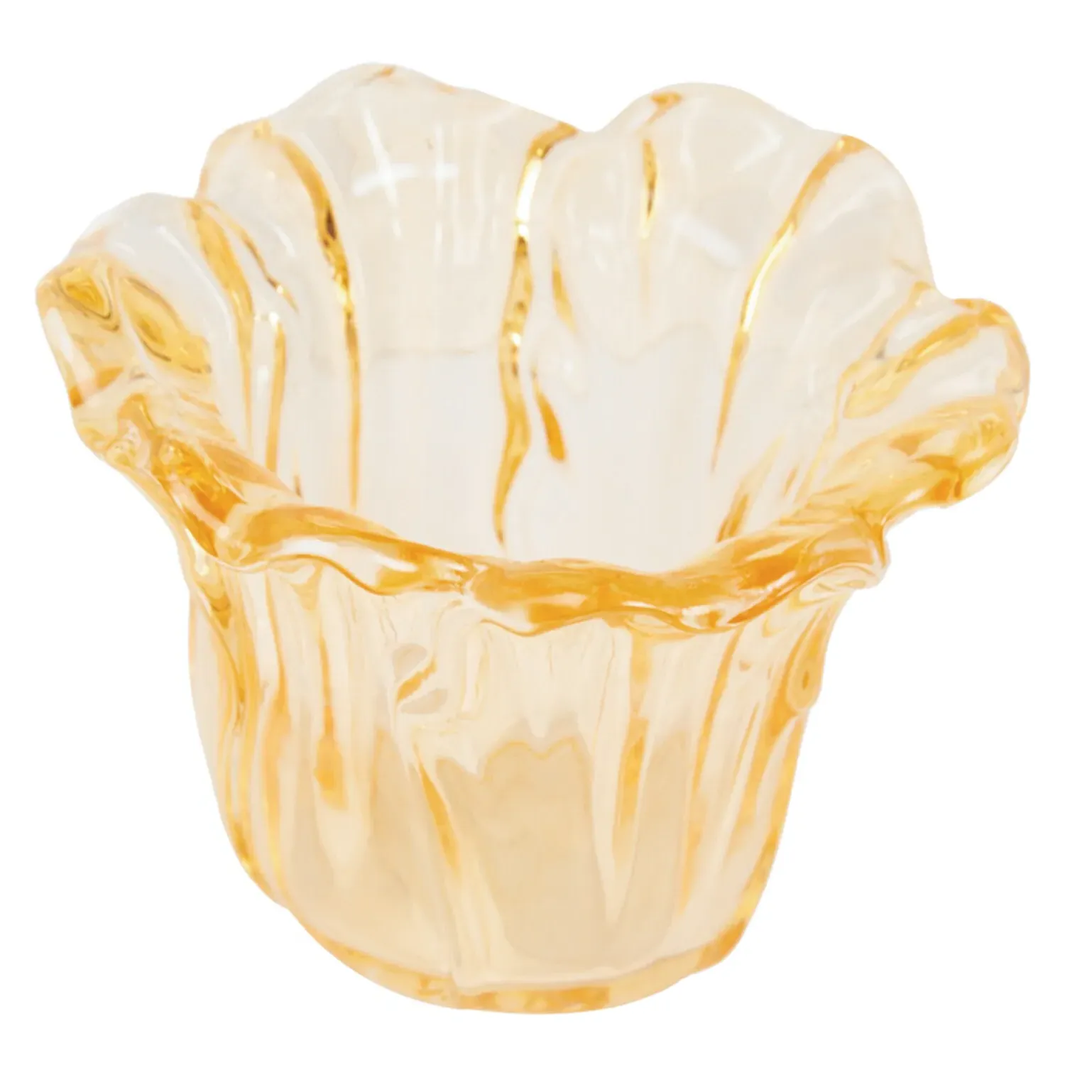 Tulip Glass Tealight Holder - Yellow