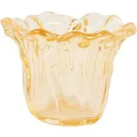 Tulip Glass Tealight Holder - Yellow