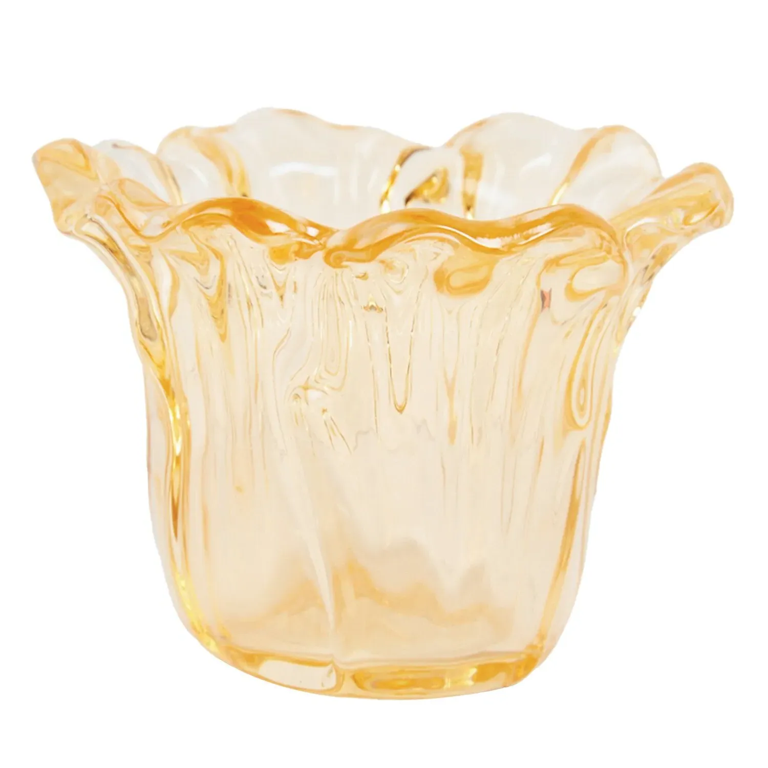 Tulip Glass Tealight Holder - Yellow image