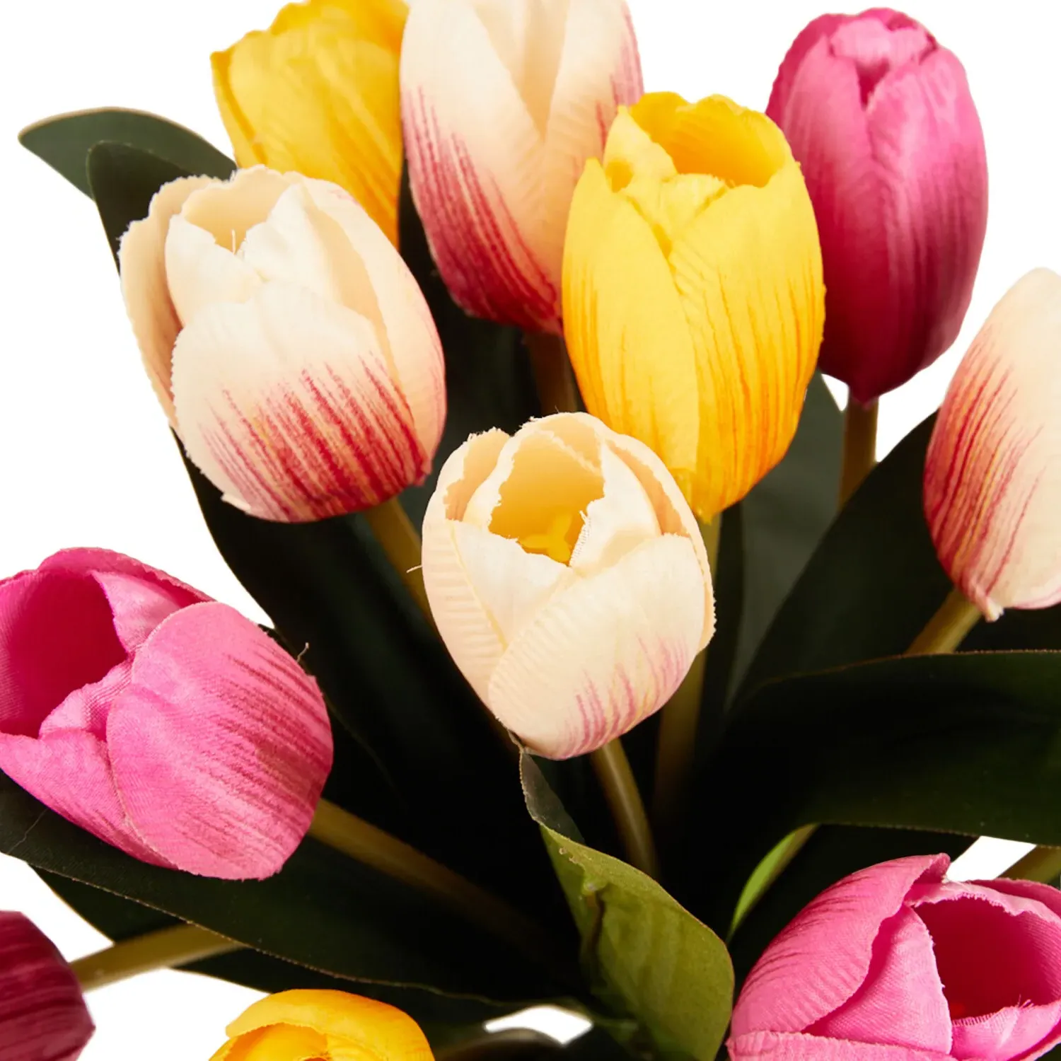 Tulip Vase Arrangement - Pink, Yellow, White