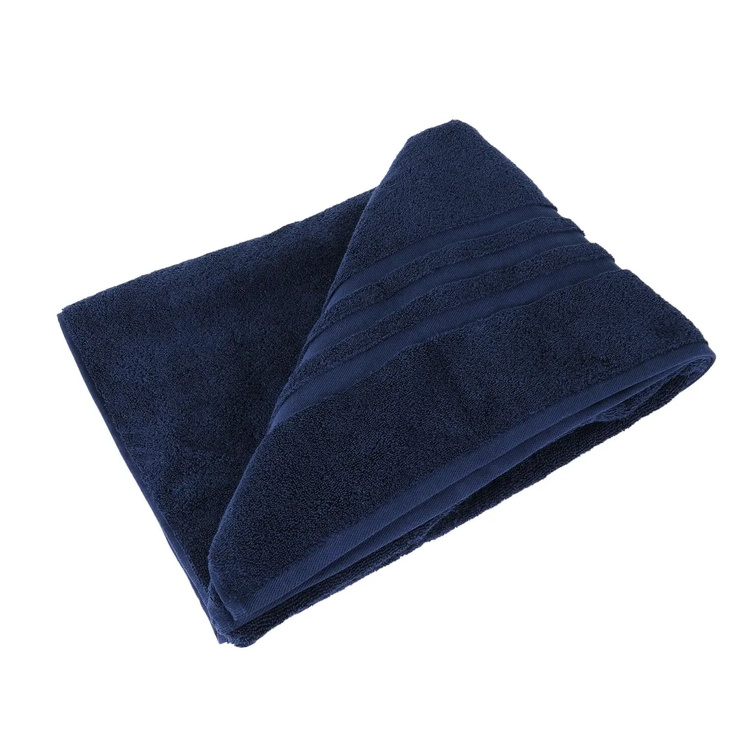 Turkish Cotton Terry Dobby Bath Sheet - Navy