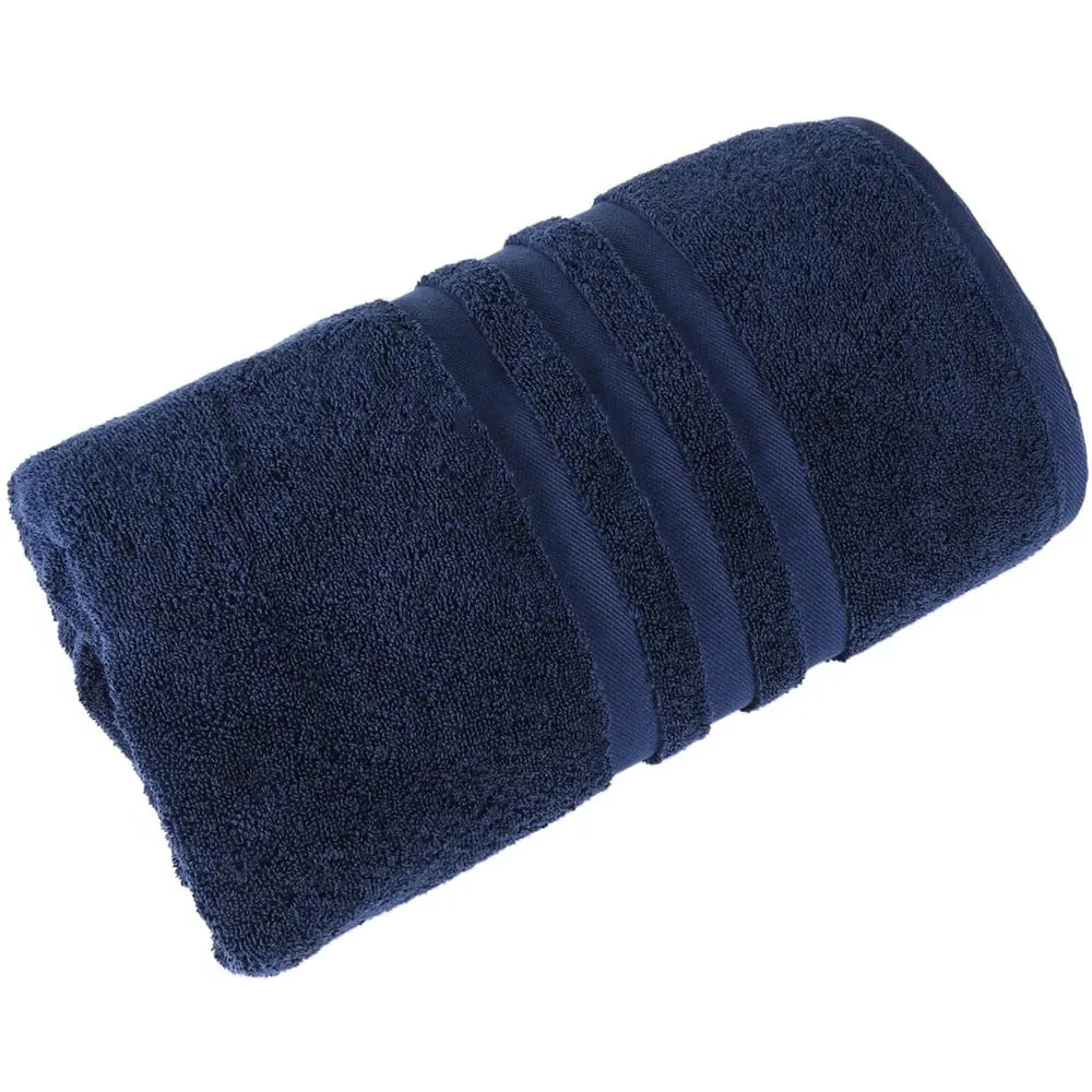 Turkish Cotton Terry Dobby Bath Sheet - Navy