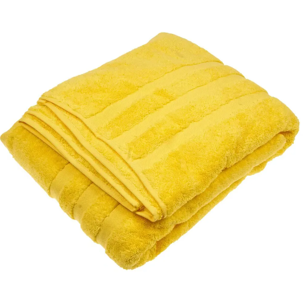 Turkish Cotton Terry Dobby Bath Sheet - Ochre image