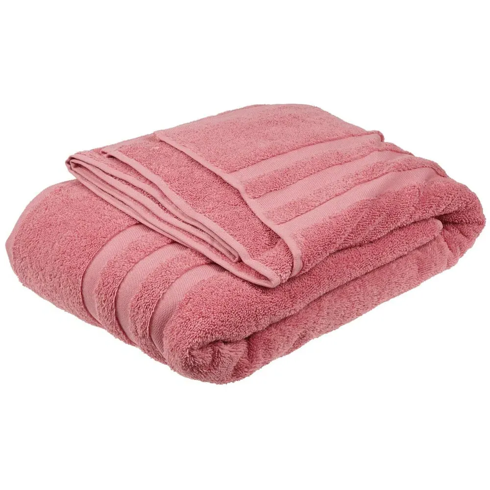 Turkish Cotton Terry Dobby Bath Sheet - Rosa