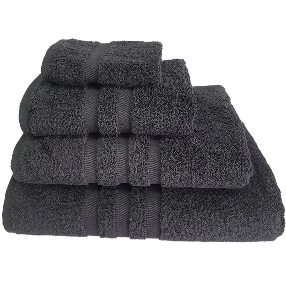 Turkish Cotton Terry Dobby Bath Towel - Black