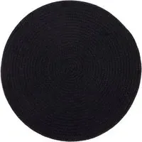 Tweed Round Placemats 2 Pack - Black, Cotton
