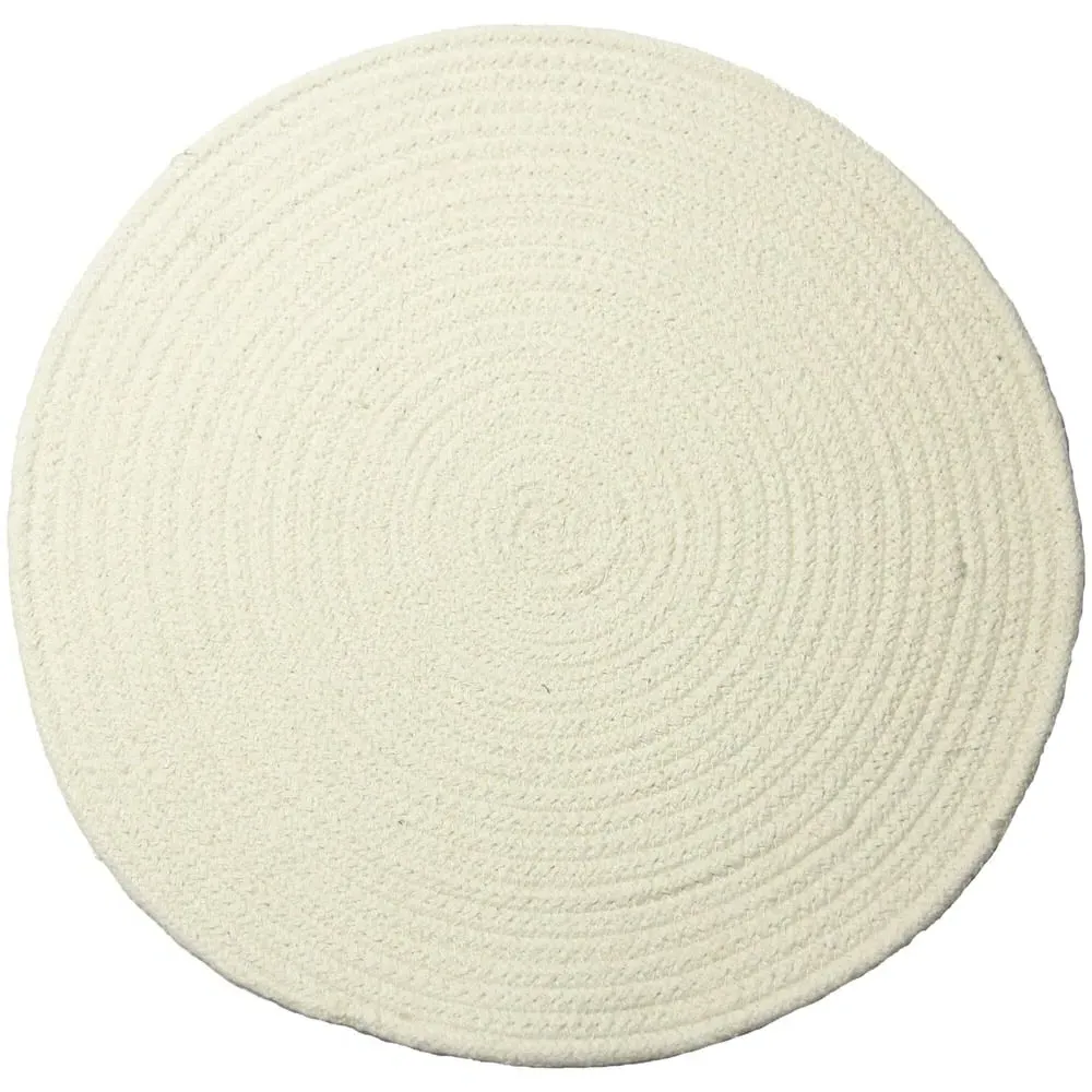 Tweed Round Placemats 2 Pack - Cream, Cotton