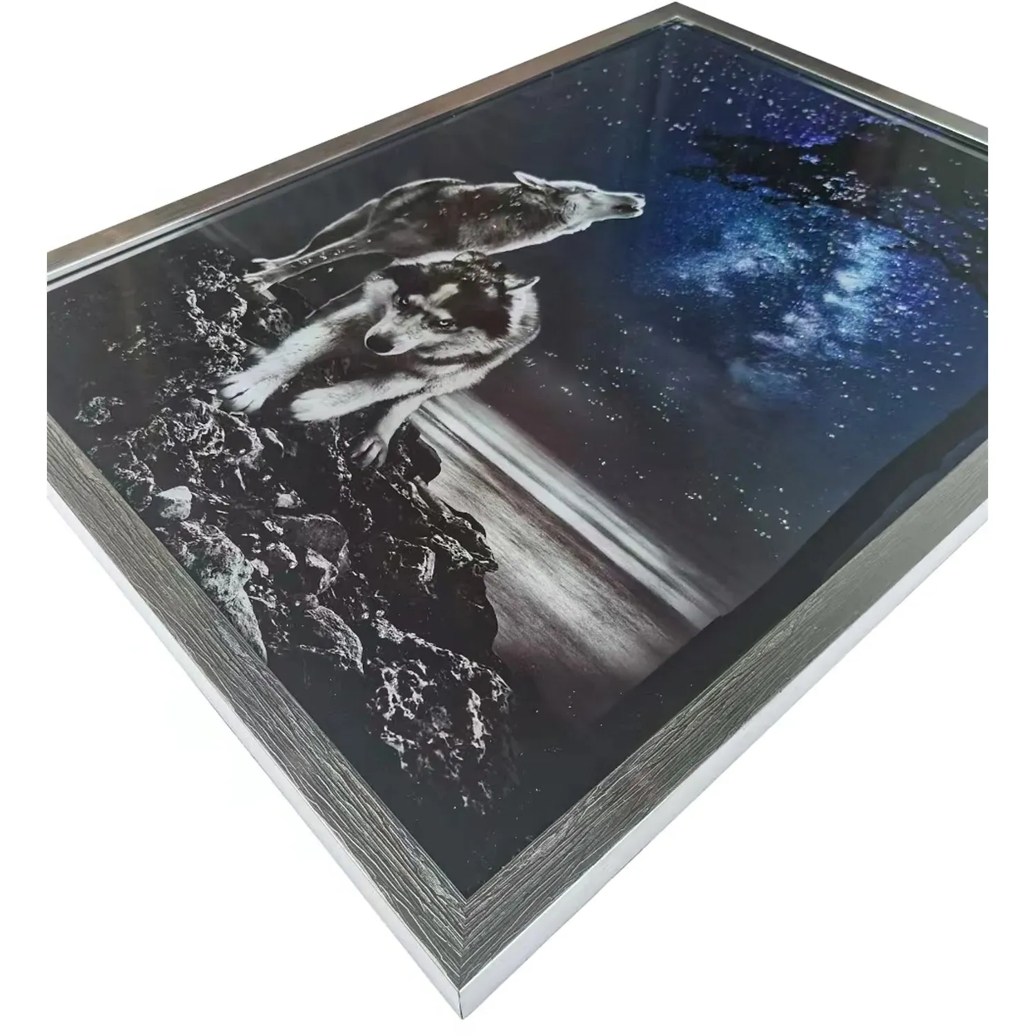 Twilight Wolves Glitter Art - Navy