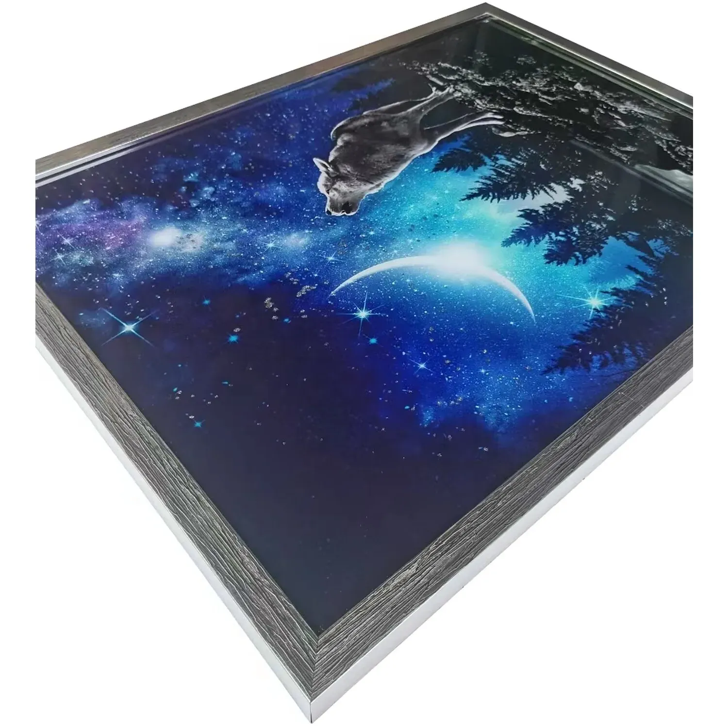 Twilight Wolves Glitter Art - Navy