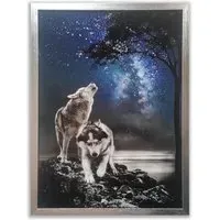 Twilight Wolves Glitter Art - Navy