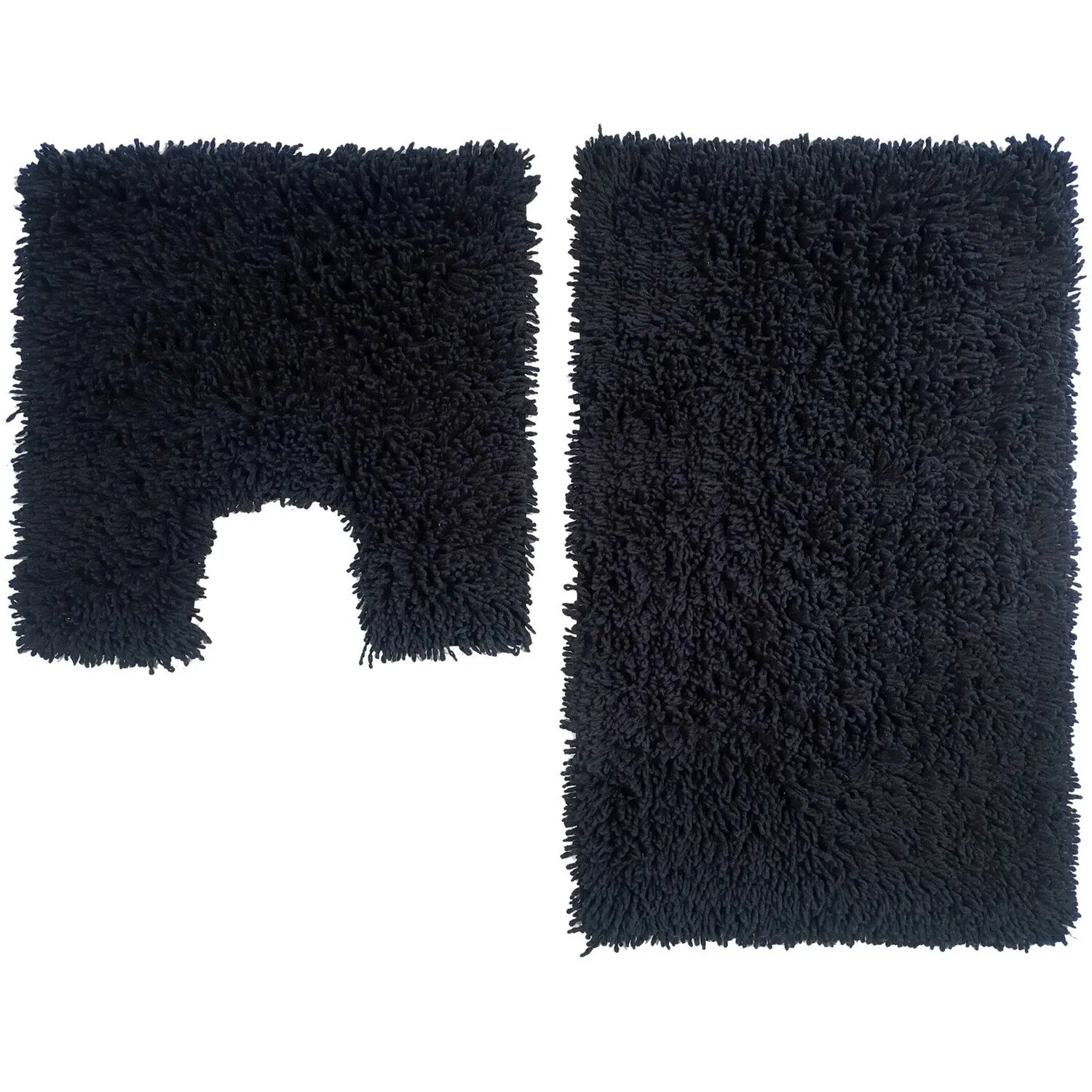 Twist Bath Mat Set - Black, Cotton image