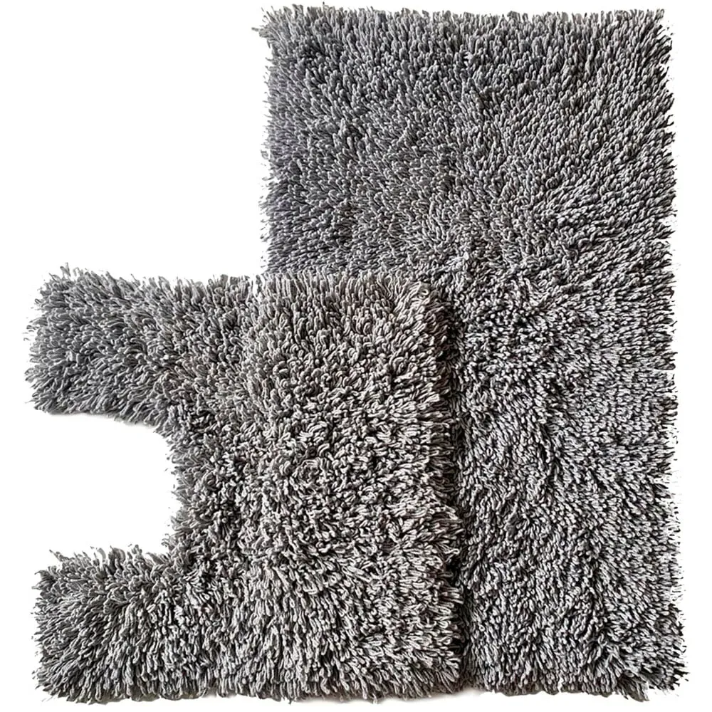 Twist Bath Mat Set - Silver, Cotton