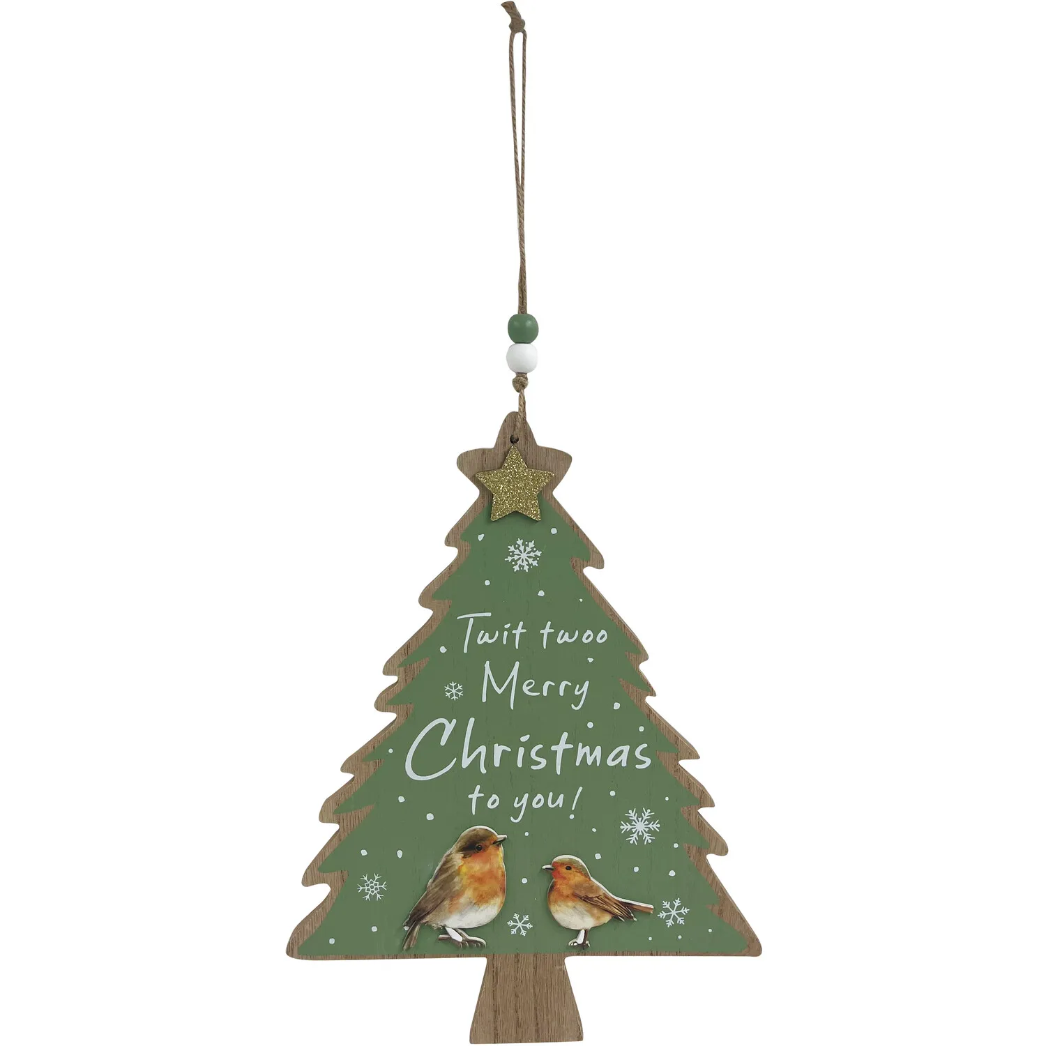 Twit Twoo Robin Tree Wall Sign - Green