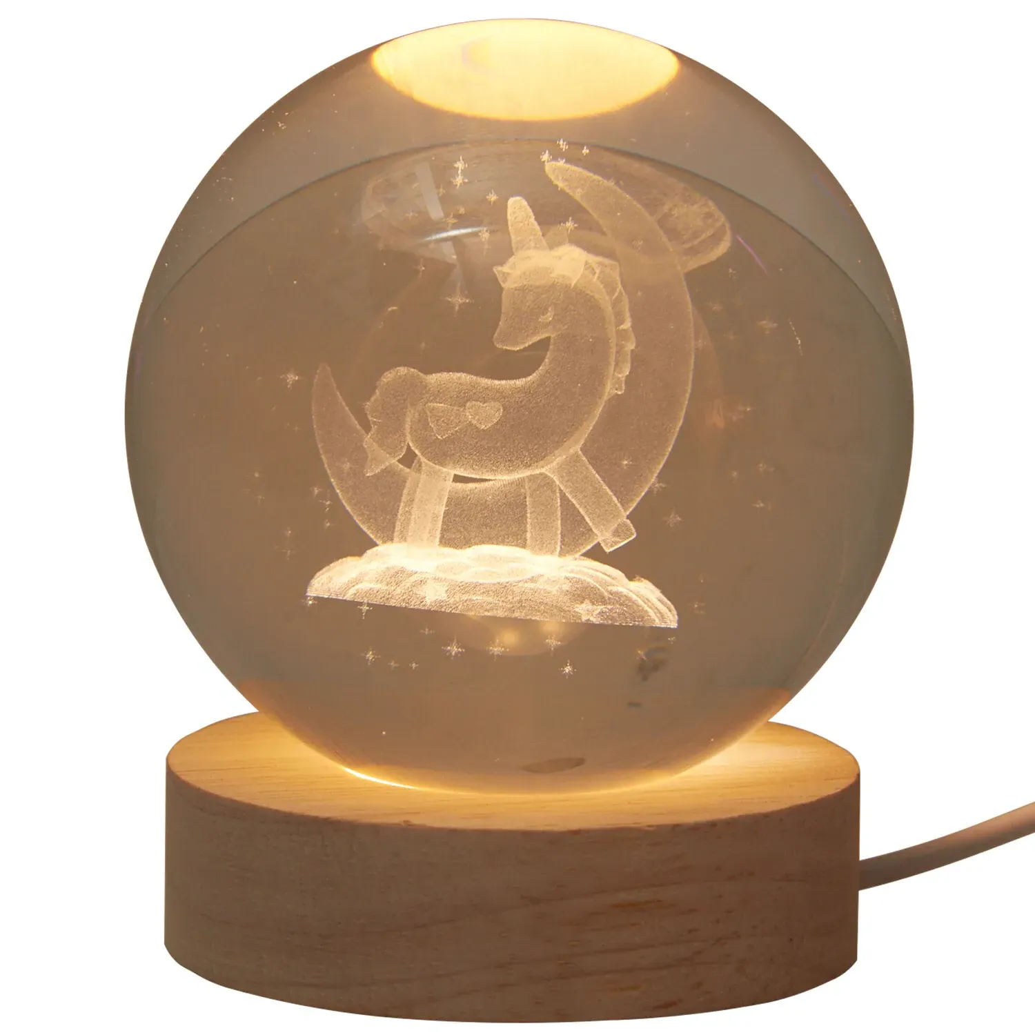 Unicorn Glass Mini USB Light - White